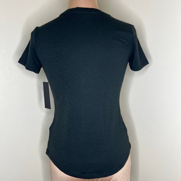 Rachel Zoe Basic Tee Womens Xs Black V-Neck Essential Classic Closet Staple New - Picture 3 of 7